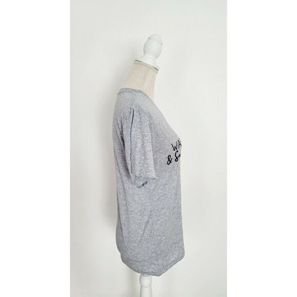 Jane Marie Grey V Neck Wash Your Hands Say Your Prayers Grapic T Shirt Size M - Picture 5 of 9